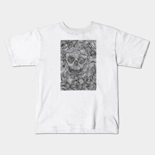 Paul Telling - Skull Threads_Psychedelic line art pattern Kids T-Shirt